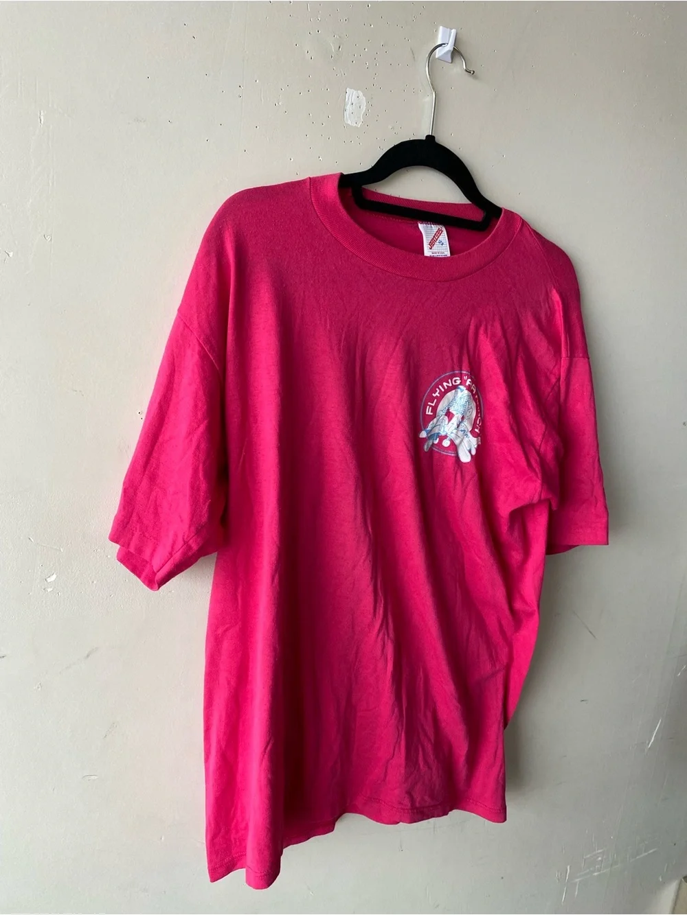 Vintage 90s Jerzees Flying AA Ranch T-Shirt XL Pink Cowboy Graphic Tee
